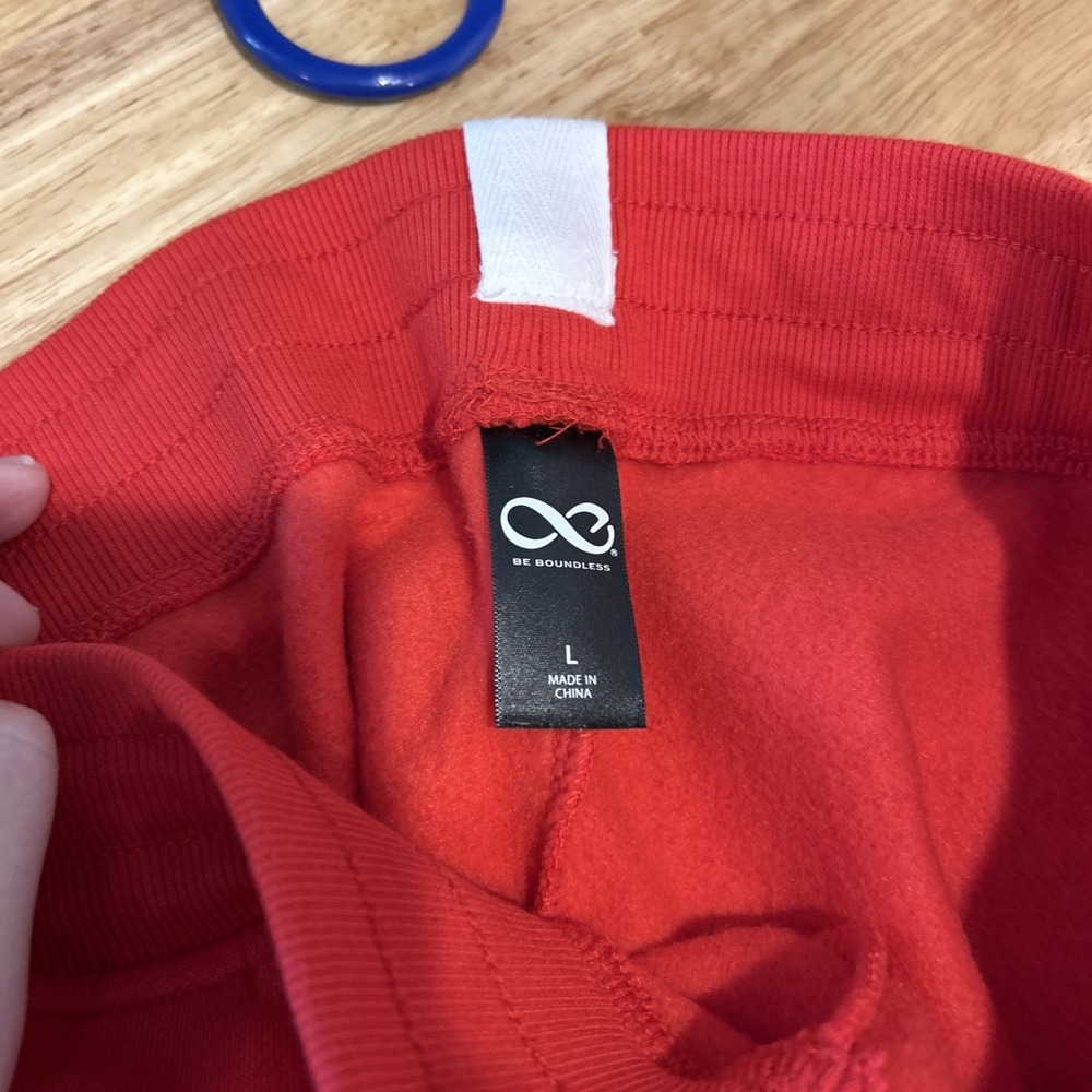 Be Boundless Womens Soft Eco Fleece Joggers Pants Red Large ELP022200 - Picture 10 of 10